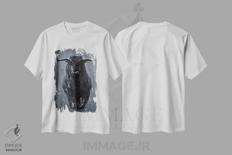 تیشرت سفید طرح دار بوفالو، مدیوم اثر کنستانتین کالینین | فروشگاه ایماژ