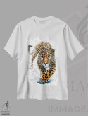 تیشرت سفید طرح دار یوزپلنگ آمریکایی، مدیوم اثر کنستانتین کالینین | فروشگاه ایماژ