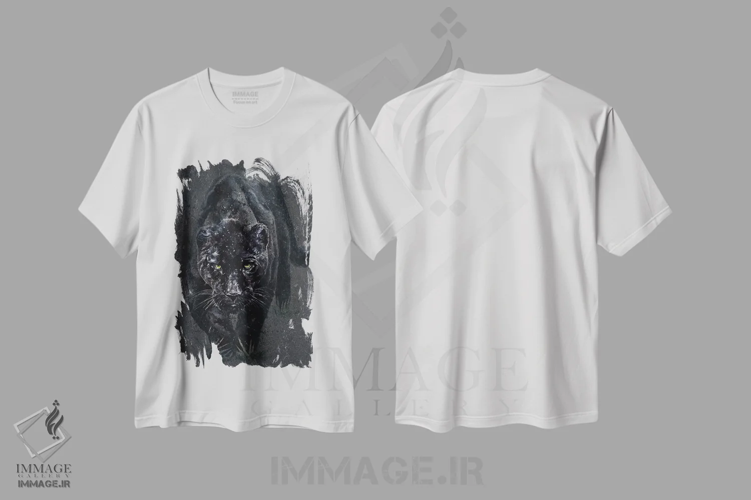 تیشرت سفید طرح دار پلنگ سیاه، مدیوم اثر کنستانتین کالینین | immage.ir