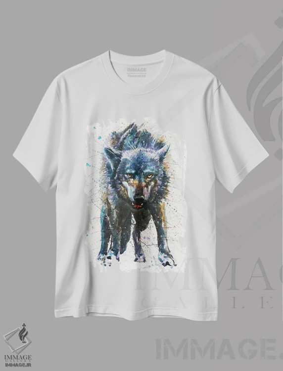 تیشرت سفید طرح دار آخرین نبرد گرگ، مدیوم اثر کنستانتین کالینین | immage.ir