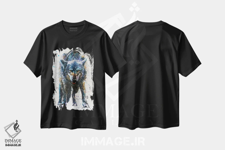 تیشرت مشکی طرح دار آخرین نبرد گرگ، مدیوم اثر کنستانتین کالینین | فروشگاه ایماژ