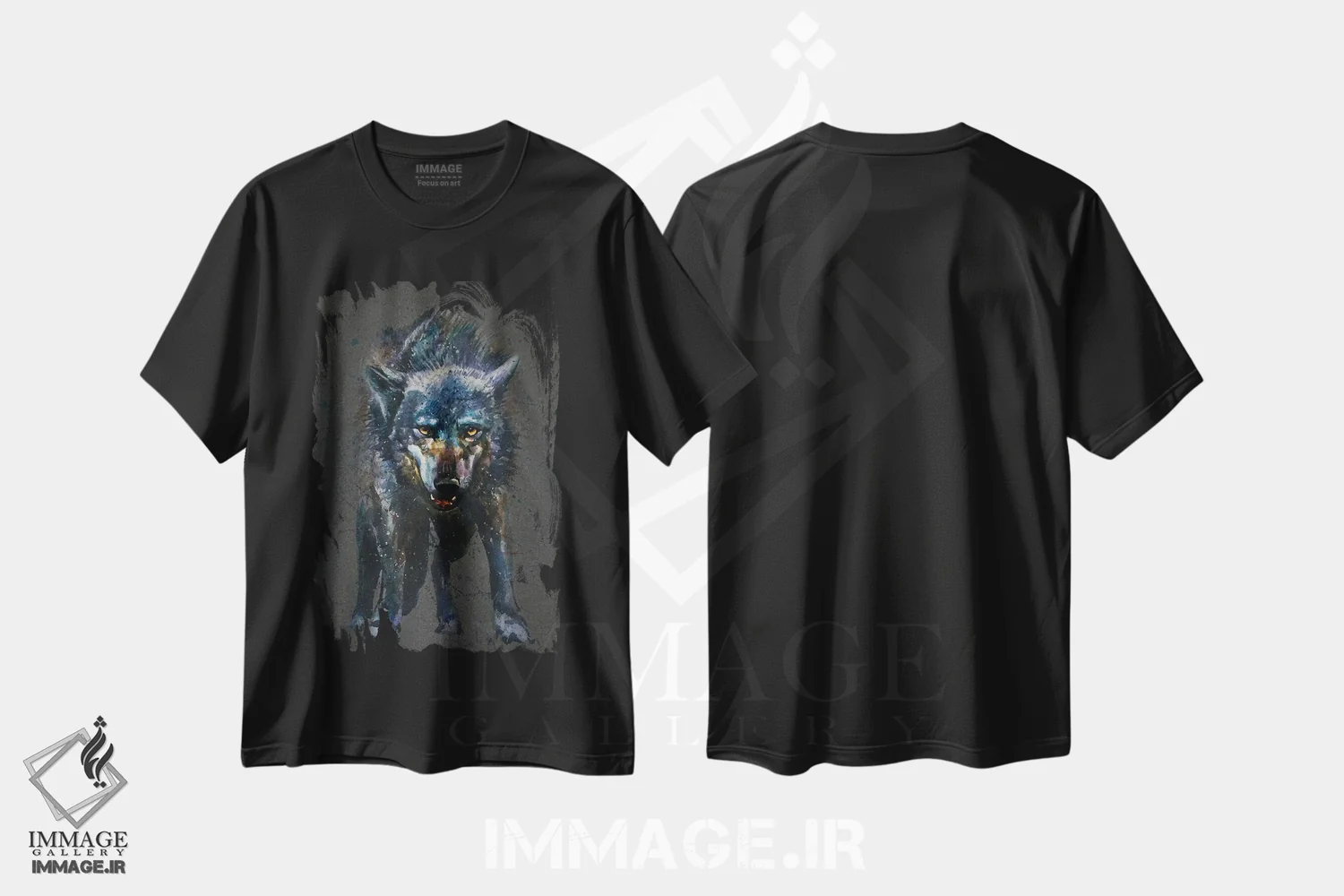 تیشرت مشکی طرح دار آخرین نبرد گرگ II، مدیوم اثر کنستانتین کالینین | immage.ir