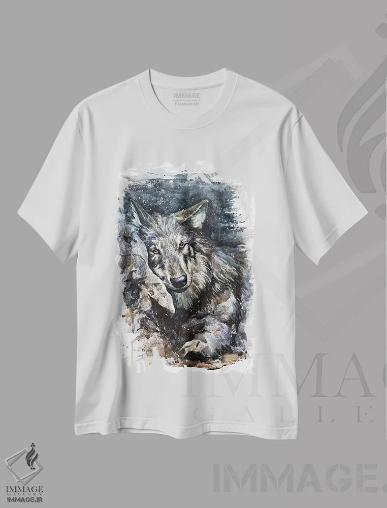 تیشرت سفید طرح دار زندگی گرگ، مدیوم اثر کنستانتین کالینین | immage.ir