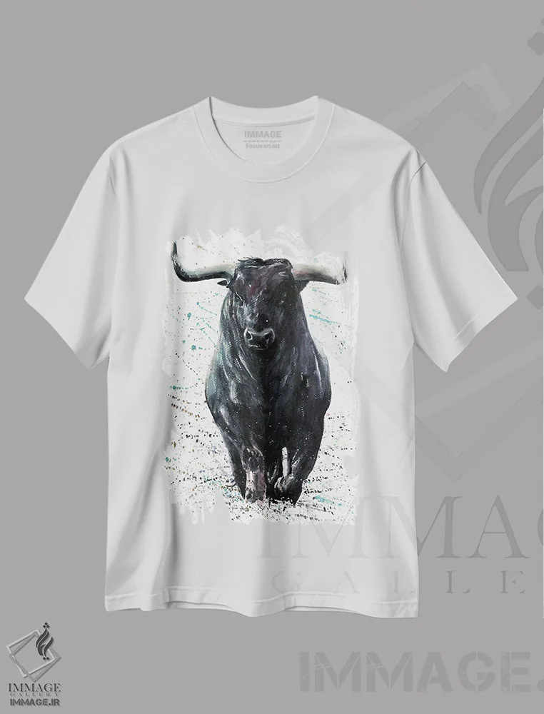 تیشرت سفید طرح دار بوفالو III، مدیوم اثر کنستانتین کالینین | immage.ir