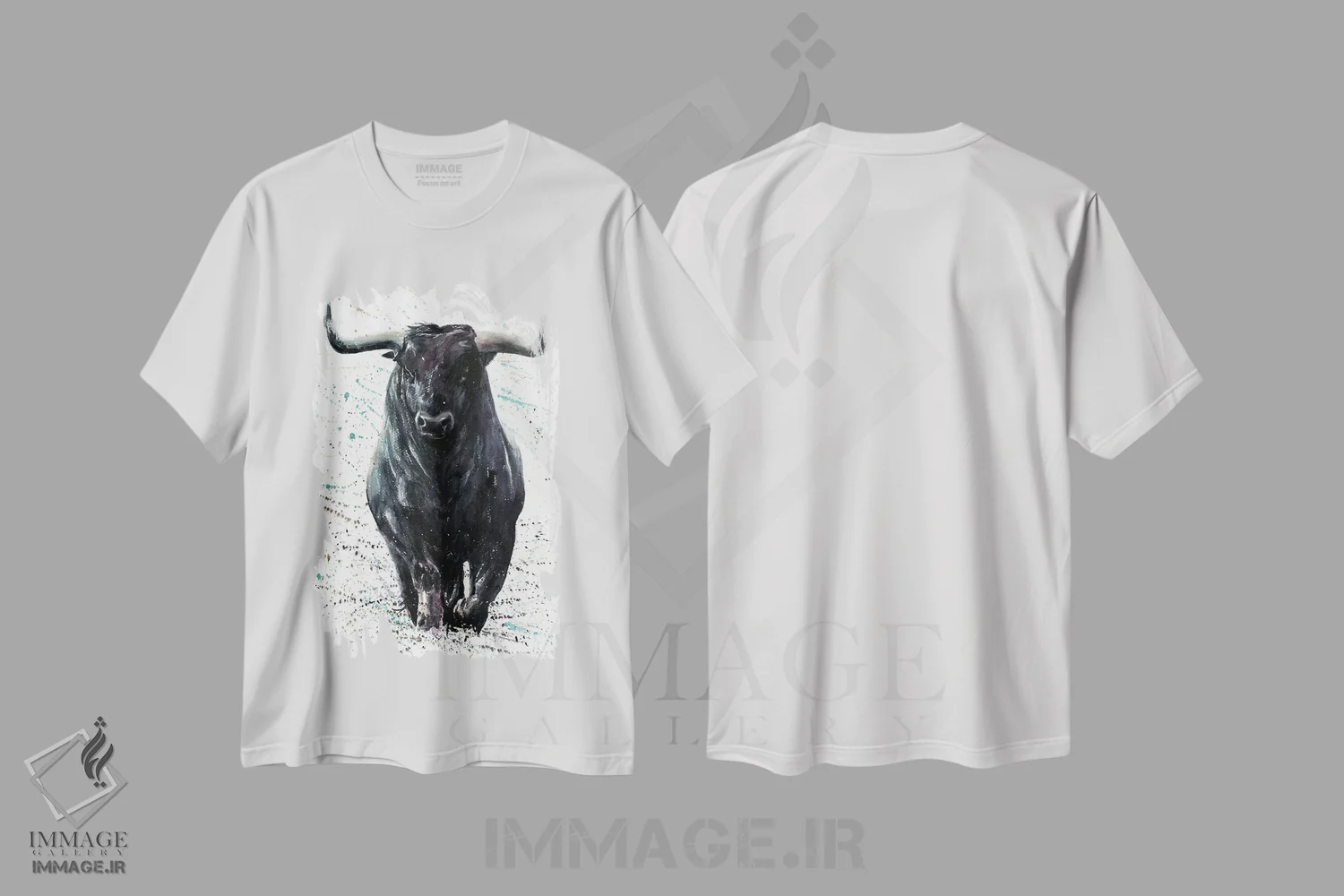 تیشرت سفید طرح دار بوفالو III، مدیوم اثر کنستانتین کالینین | immage.ir