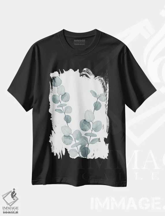 تیشرت مشکی طرح دار شستشوی گیاهی آبی III، دکور معاصر اثر کنراد ناتسن | immage.ir