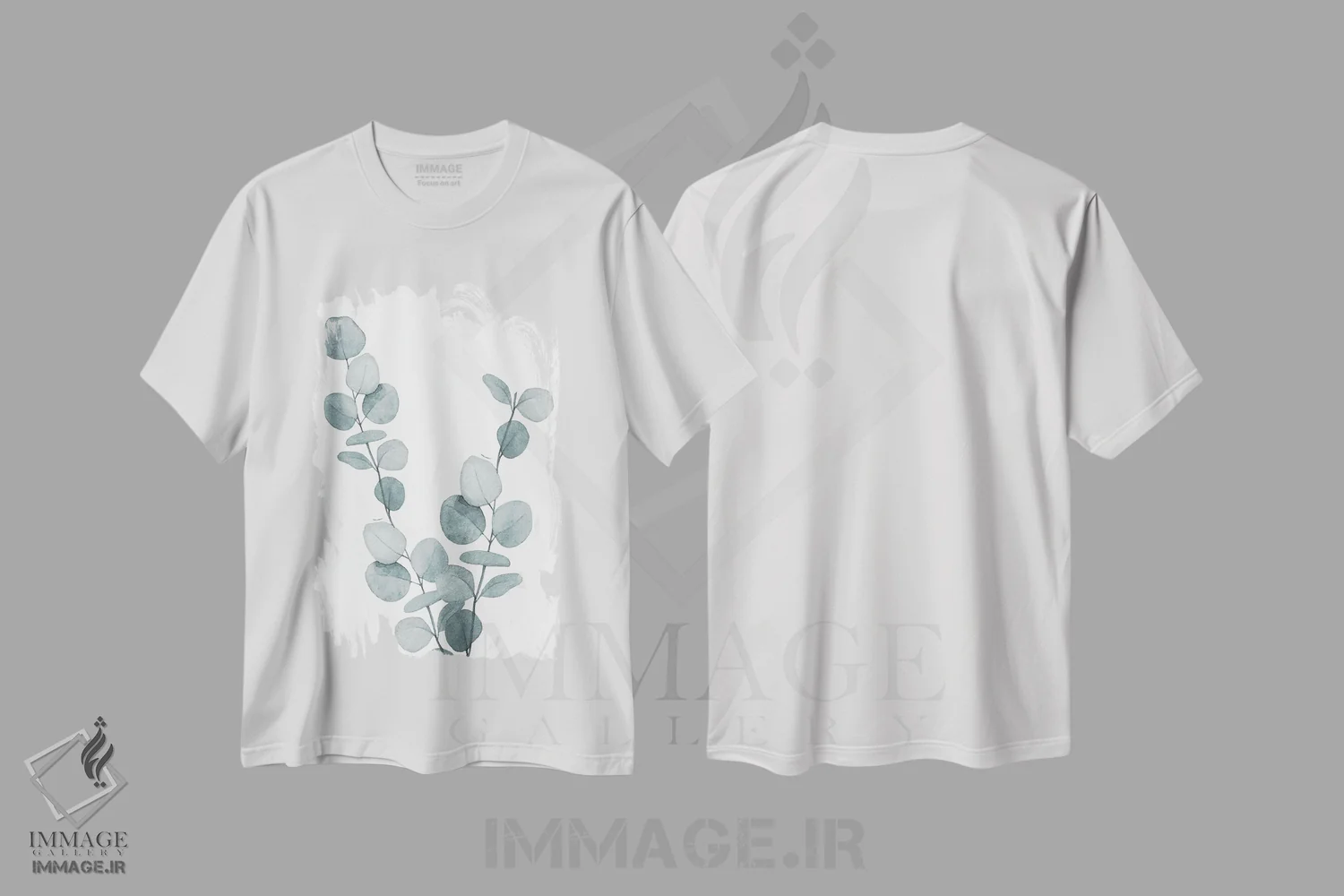 تیشرت سفید طرح دار شستشوی گیاهی آبی III، دکور معاصر اثر کنراد ناتسن | فروشگاه ایماژ