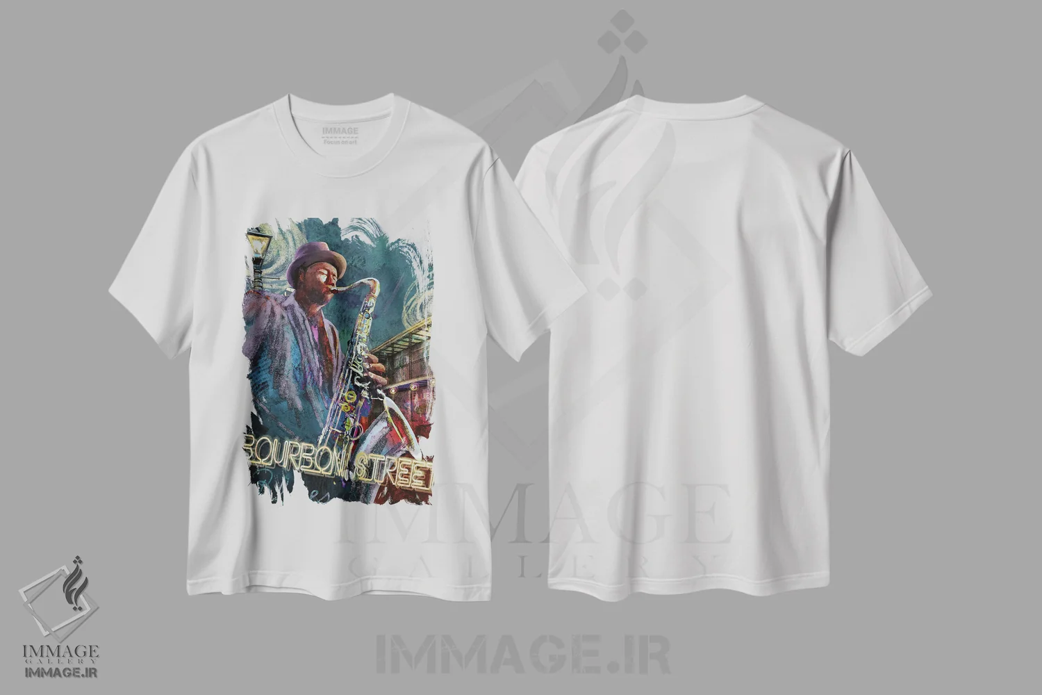 تیشرت سفید طرح دار بلوز خیابان بوربن، مدیوم اثر کنراد ناتسن | فروشگاه ایماژ