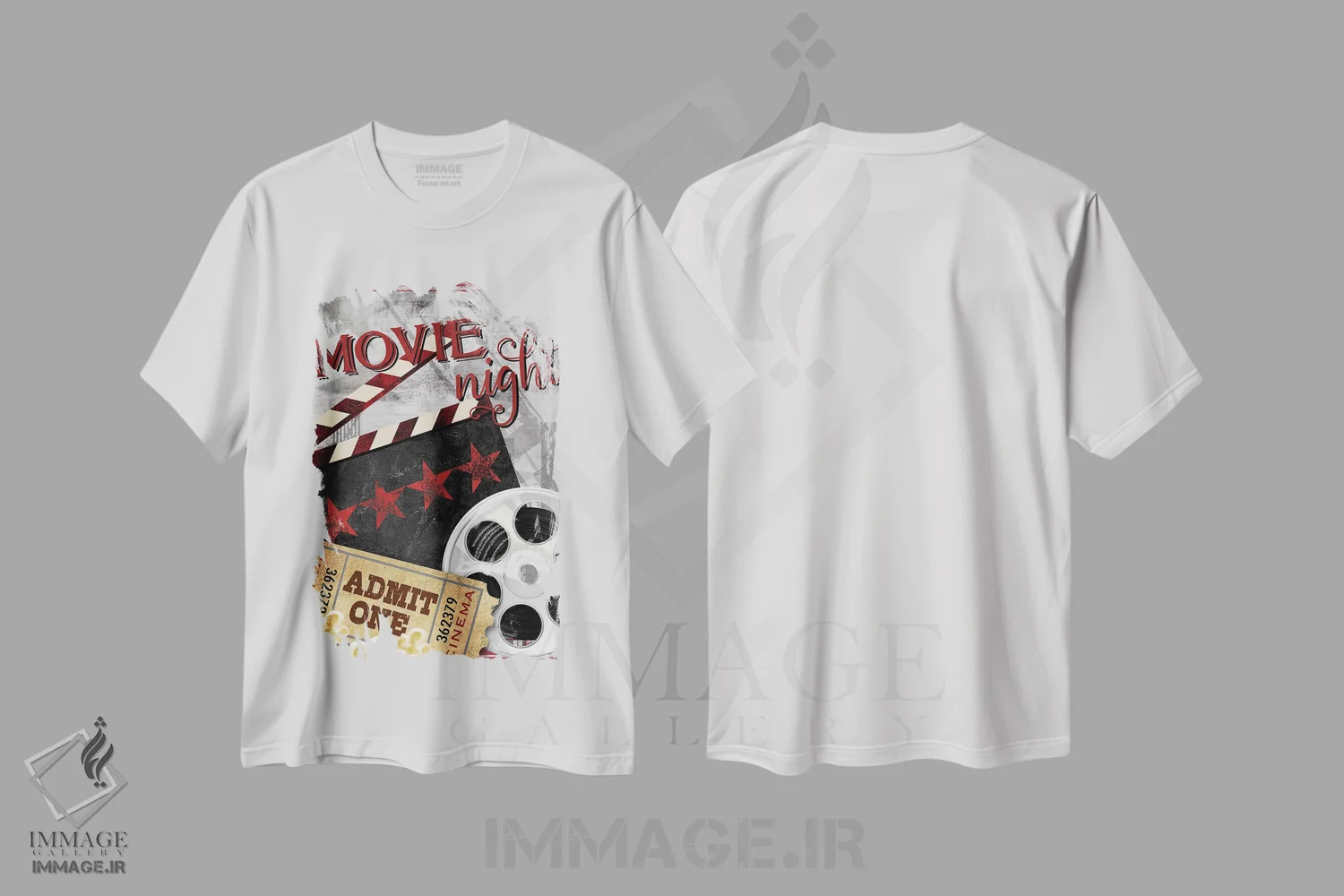 تیشرت سفید طرح دار شب فیلم II، تزئینی اثر کنراد ناتسن | فروشگاه ایماژ