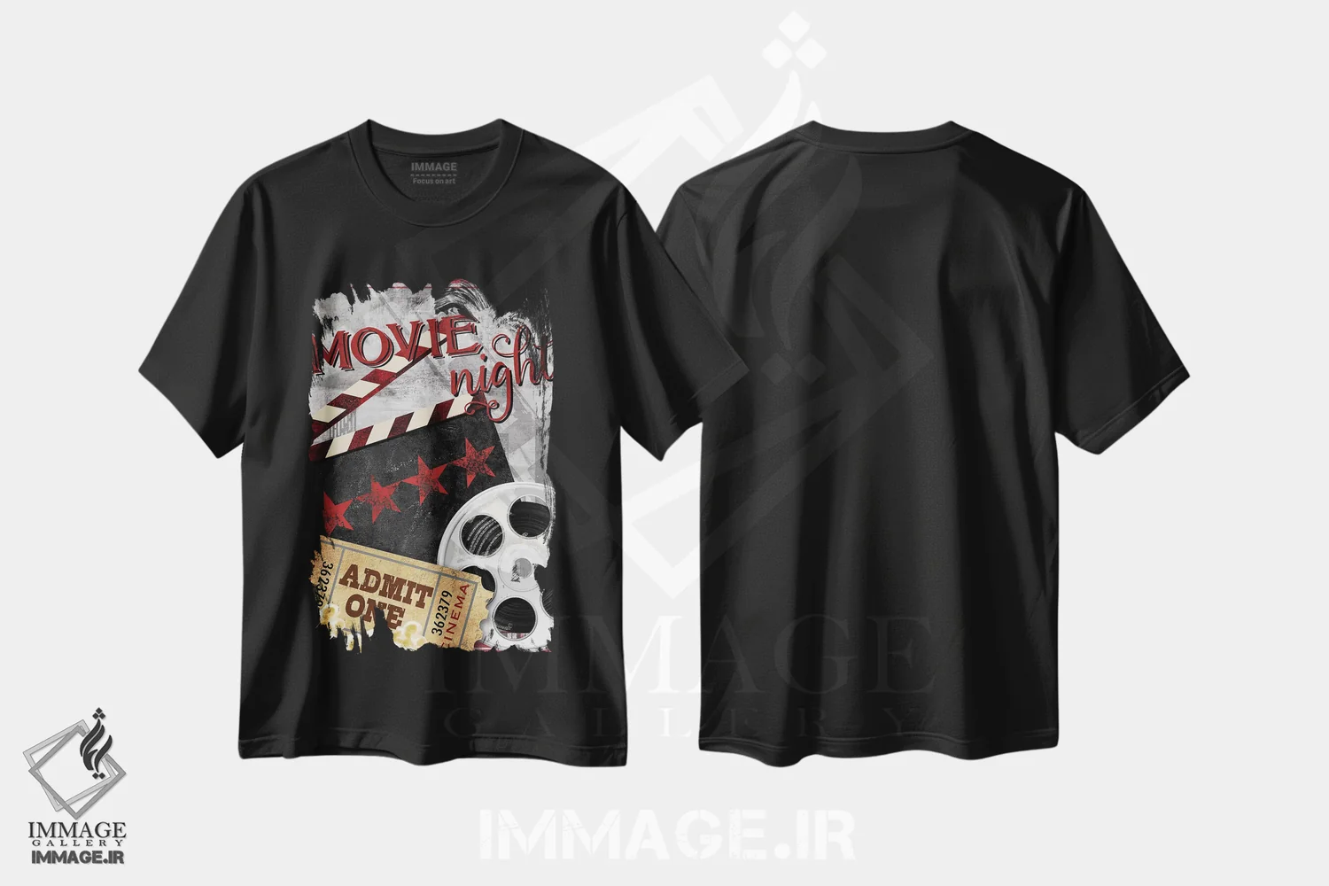 تیشرت مشکی طرح دار شب فیلم II، تزئینی اثر کنراد ناتسن | immage.ir