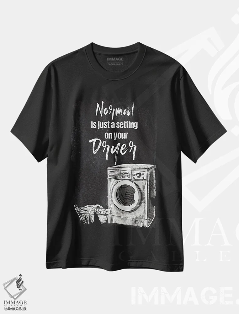 تیشرت مشکی طرح دار عادی فقط یک تنظیمات است، هنر تزئینی سیاه و سفید اثر کنراد ناتسن | فروشگاه ایماژ