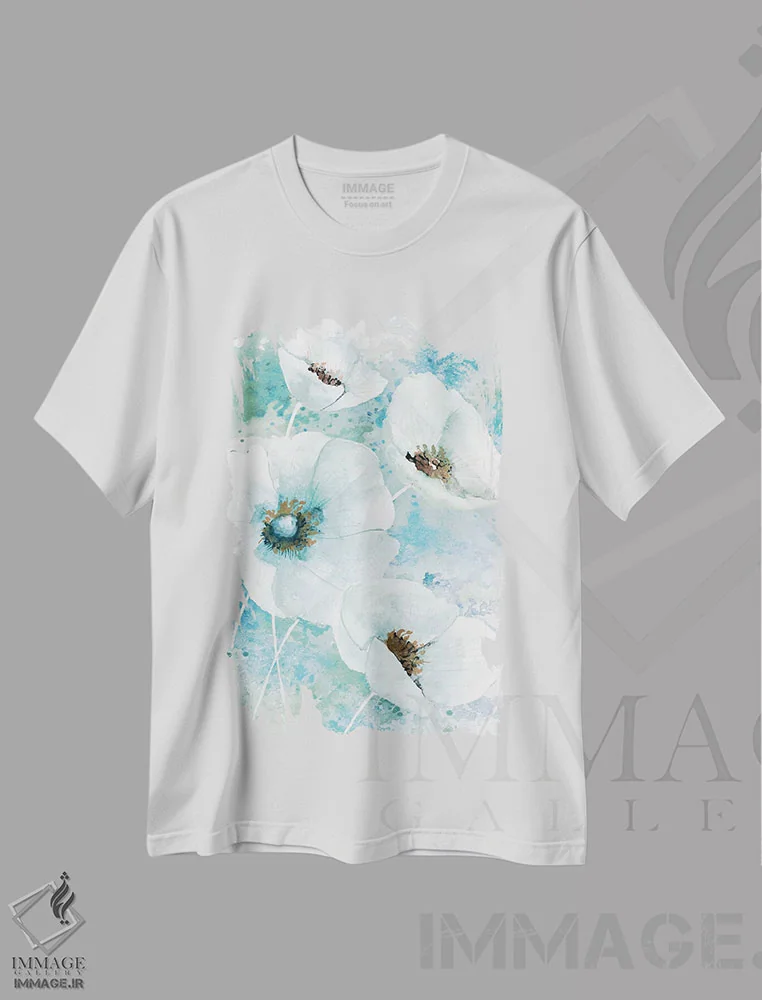 تیشرت سفید طرح دار ساده و زیبا I، دکور معاصر اثر کنراد ناتسن | فروشگاه ایماژ