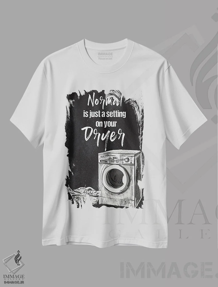 تیشرت سفید طرح دار عادی فقط یک تنظیمات است، هنر تزئینی سیاه و سفید اثر کنراد ناتسن | immage.ir