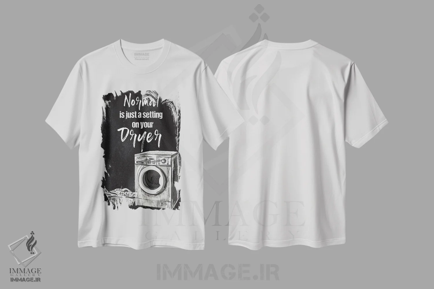 تیشرت سفید طرح دار عادی فقط یک تنظیمات است، هنر تزئینی سیاه و سفید اثر کنراد ناتسن | immage.ir