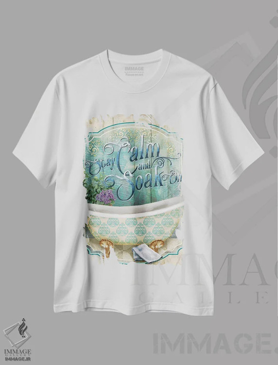تیشرت سفید طرح دار غوطه ور شو، دکور روستایی اثر کنراد ناتسن | فروشگاه ایماژ