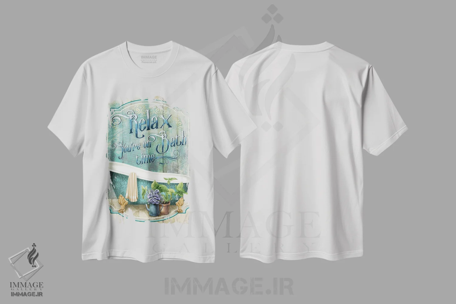تیشرت سفید طرح دار زمان حمام توست، دکور روستایی اثر کنراد ناتسن | immage.ir