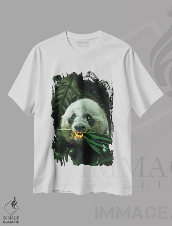 تیشرت سفید طرح دار پاندای طلایی، عکاسی ترکیبی اثر میلوش کارانوویچ | immage.ir