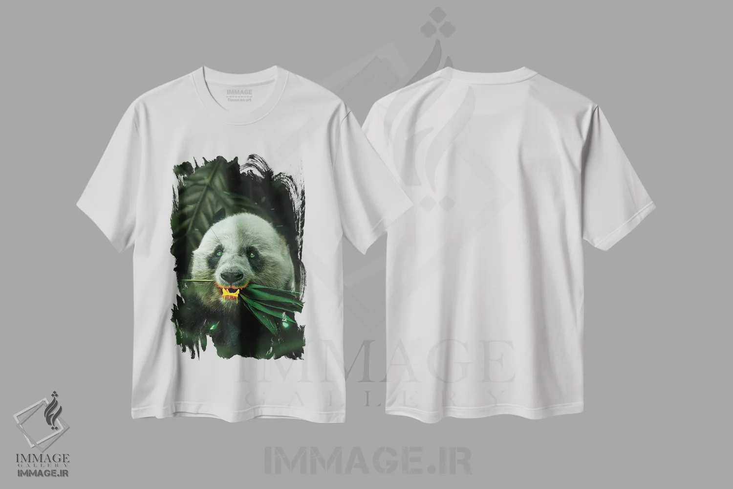 تیشرت سفید طرح دار پاندای طلایی، عکاسی ترکیبی اثر میلوش کارانوویچ | immage.ir