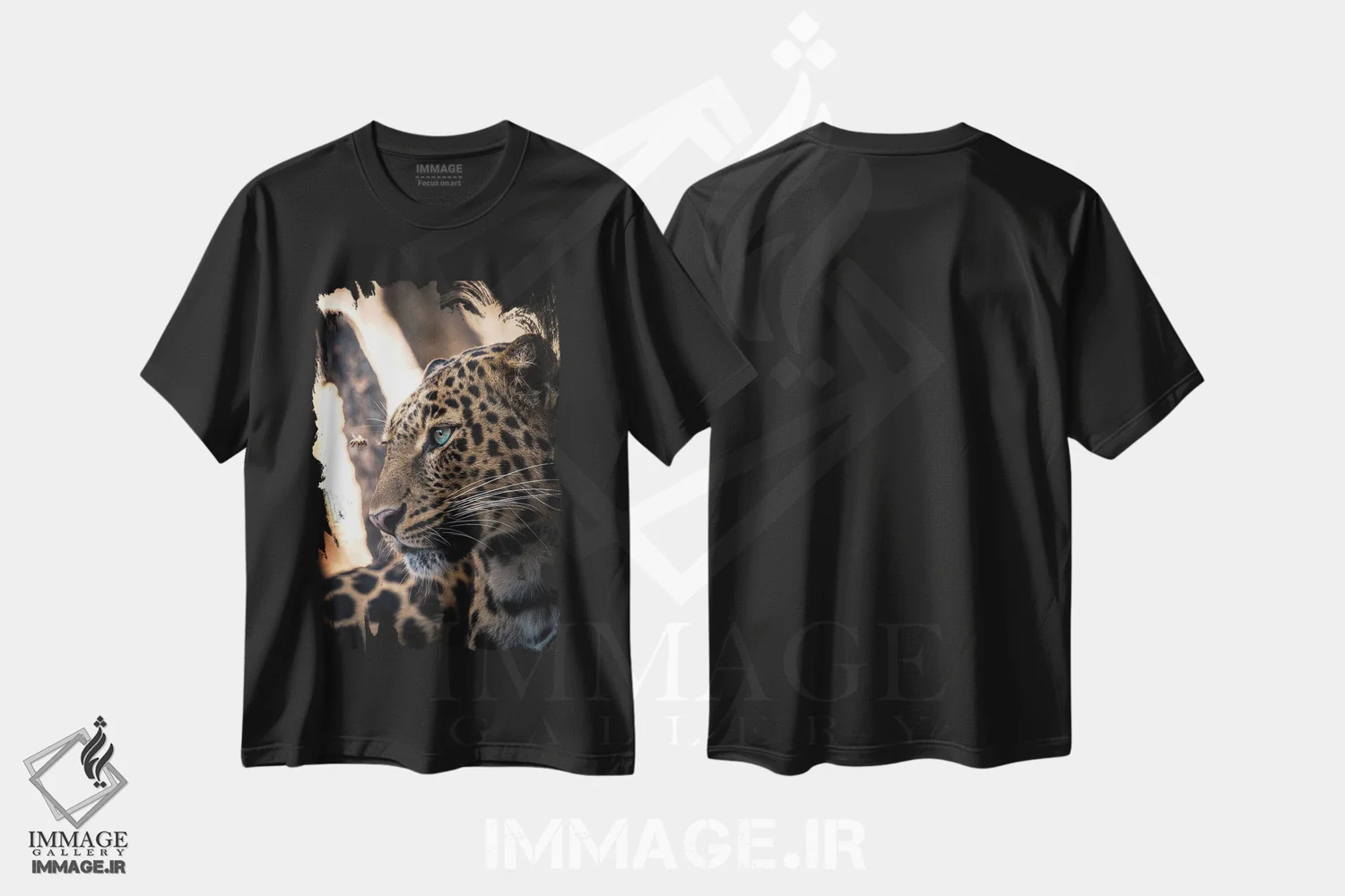 تیشرت مشکی طرح دار منظره شیر، عکاسی ترکیبی اثر میلوش کارانوویچ | فروشگاه ایماژ