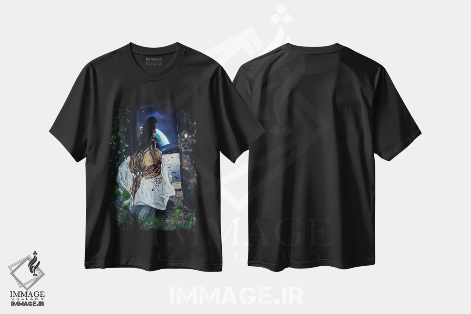 تیشرت مشکی طرح دار رهاشده، عکاسی ترکیبی اثر میلوش کارانوویچ | فروشگاه ایماژ