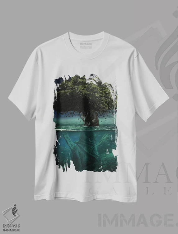 تیشرت سفید طرح دار تنها در اعماق، عکاسی ترکیبی اثر میلوش کارانوویچ | immage.ir