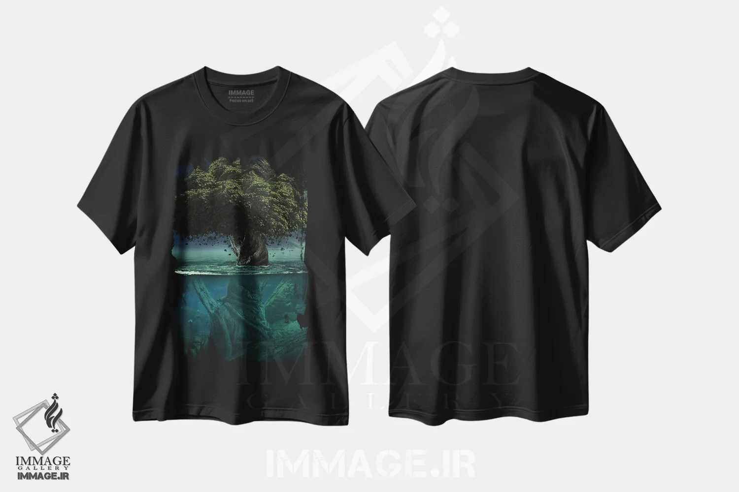 تیشرت مشکی طرح دار تنها در اعماق، عکاسی ترکیبی اثر میلوش کارانوویچ | فروشگاه ایماژ