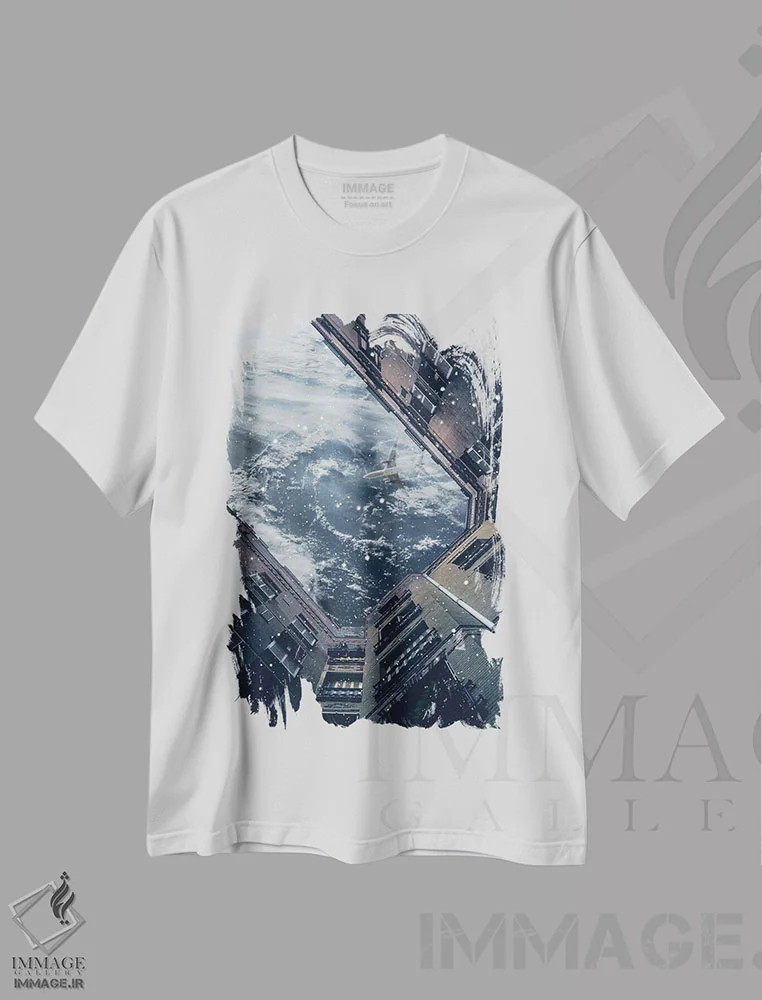 تیشرت سفید طرح دار روز زمین، هنر دیجیتال اثر میلوش کارانوویچ | فروشگاه ایماژ