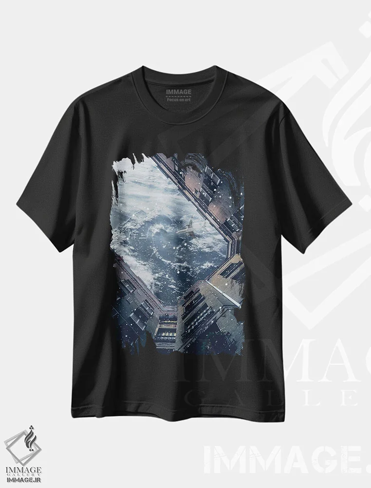 تیشرت مشکی طرح دار روز زمین، هنر دیجیتال اثر میلوش کارانوویچ | immage.ir