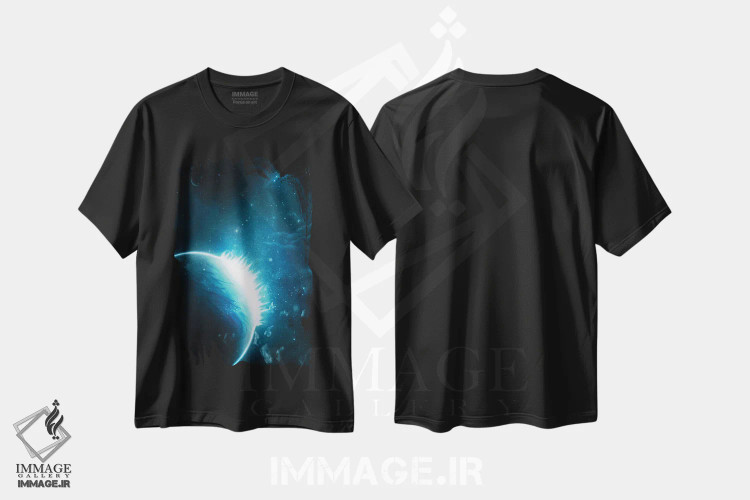 تیشرت مشکی طرح دار کهکشان جهان، هنر دیجیتال اثر میلوش کارانوویچ | immage.ir