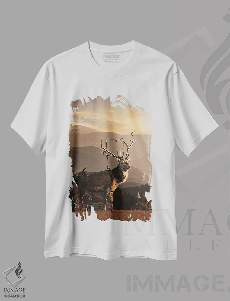 تیشرت سفید طرح دار هرش، هنر دیجیتال اثر میلوش کارانوویچ | immage.ir