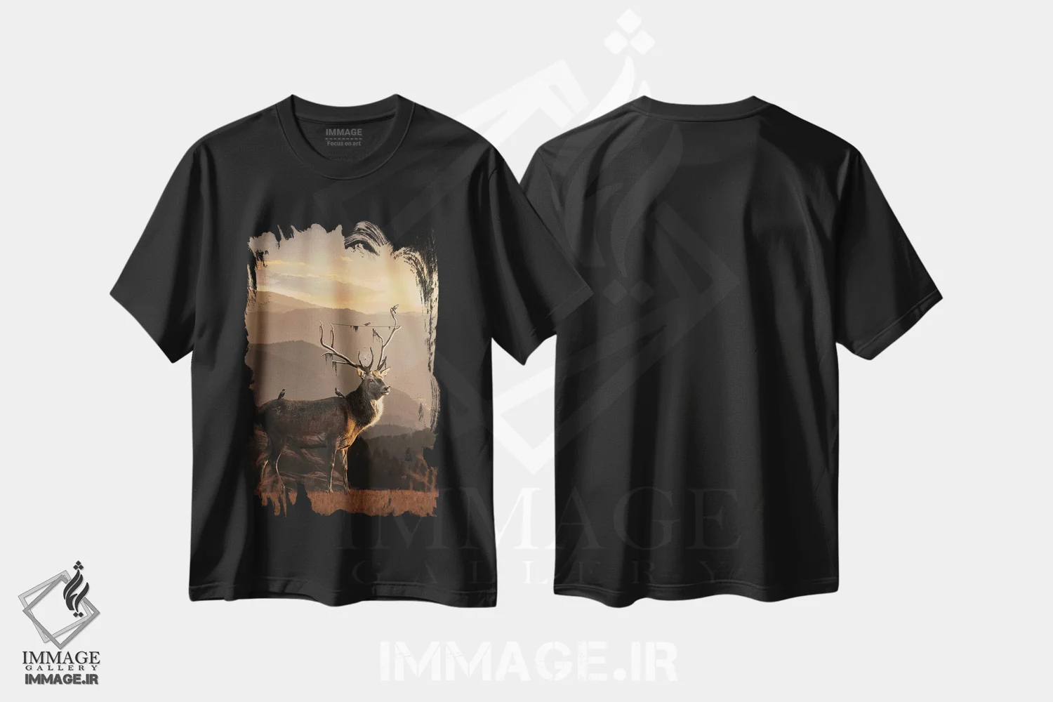 تیشرت مشکی طرح دار هرش، هنر دیجیتال اثر میلوش کارانوویچ | فروشگاه ایماژ