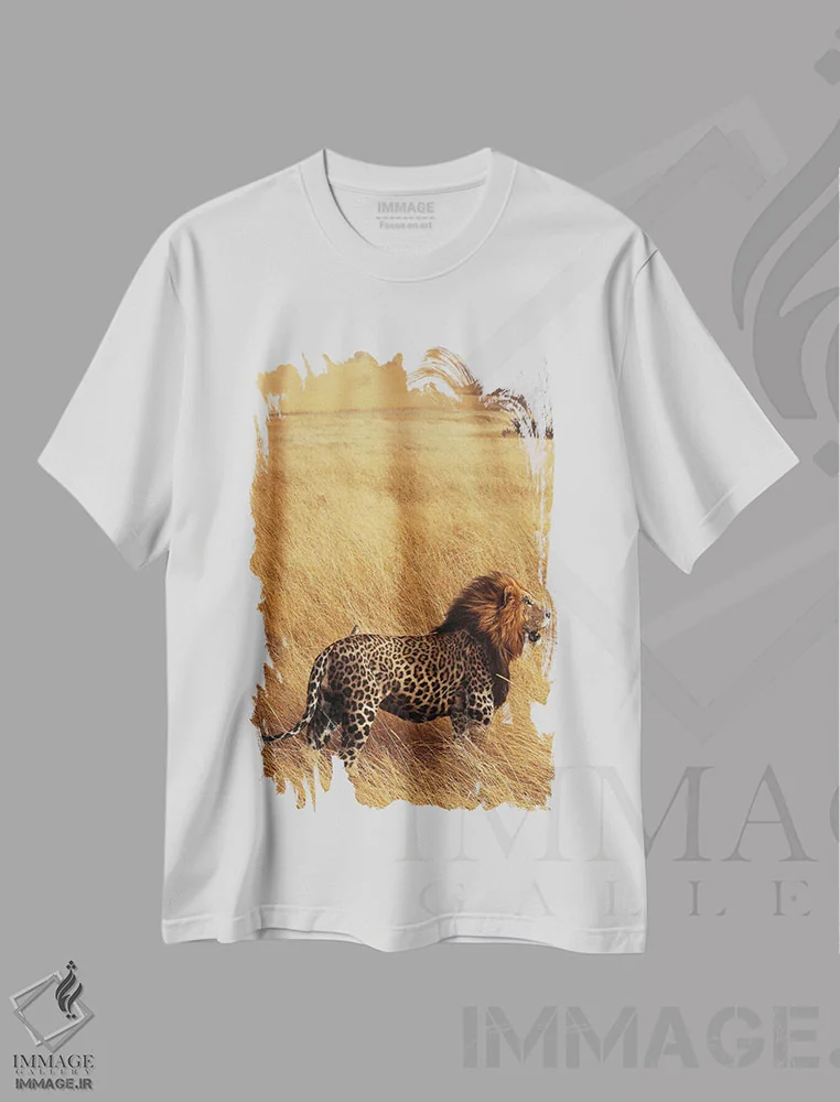 تیشرت سفید طرح دار دورگه، هنر دیجیتال اثر میلوش کارانوویچ | فروشگاه ایماژ