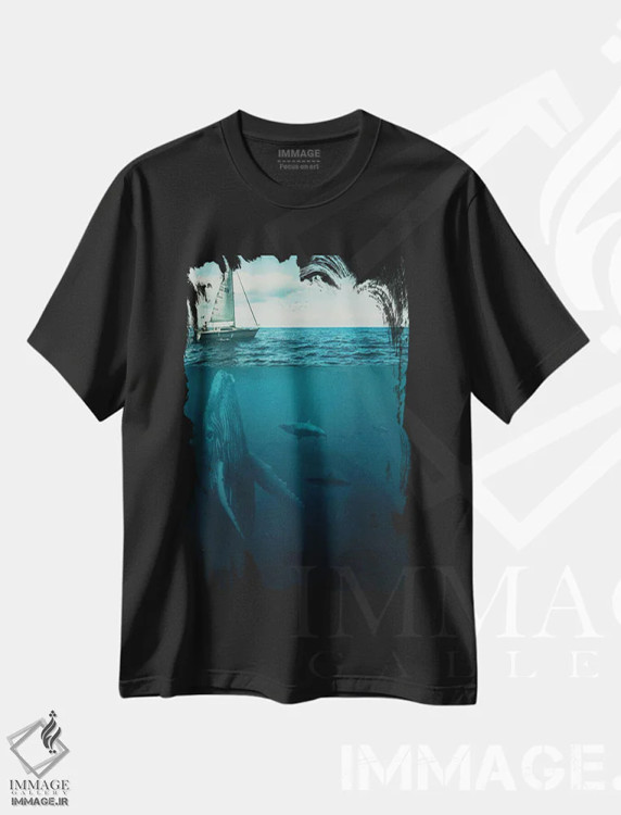 تیشرت مشکی طرح دار تام پیر، دکوراسیون جایگزین اثر میلوش کارانوویچ | فروشگاه ایماژ