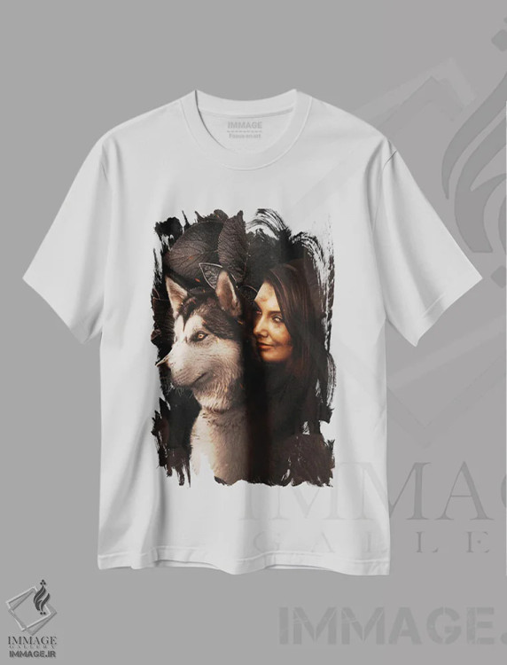 تیشرت سفید طرح دار تو تنها نیستی، دکوراسیون جایگزین اثر میلوش کارانوویچ | فروشگاه ایماژ