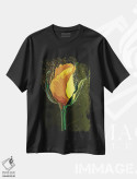 تیشرت مشکی طرح دار رز زرد رنگارنگ، هنر دیجیتال اثر میلوش کارانوویچ | فروشگاه ایماژ