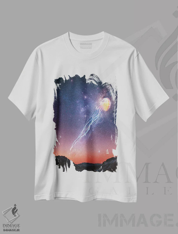 تیشرت سفید طرح دار عروس دریایی، هنر دیجیتال اثر میلوش کارانوویچ | فروشگاه ایماژ