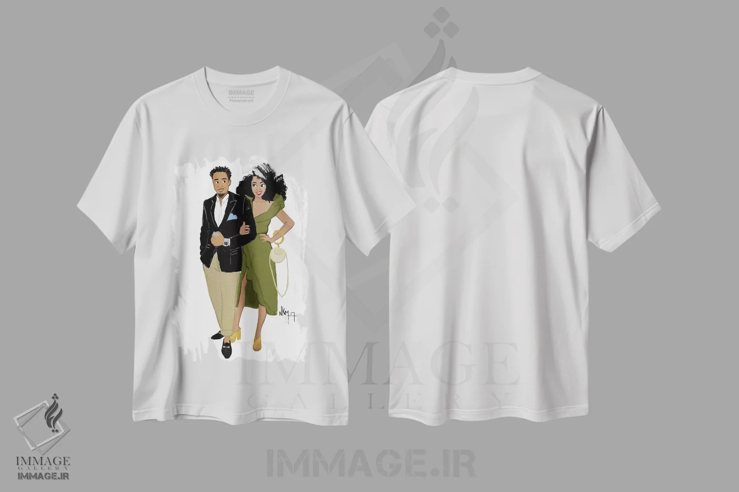 تیشرت سفید طرح دار همدلی عشق سیاه، هنر آمریکایی آفریقایی تبار اثر نیکل کوبی | فروشگاه ایماژ