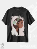 تیشرت مشکی طرح دار موی تاجی، هنر آمریکایی آفریقایی تبار اثر نیکل کوبی | immage.ir