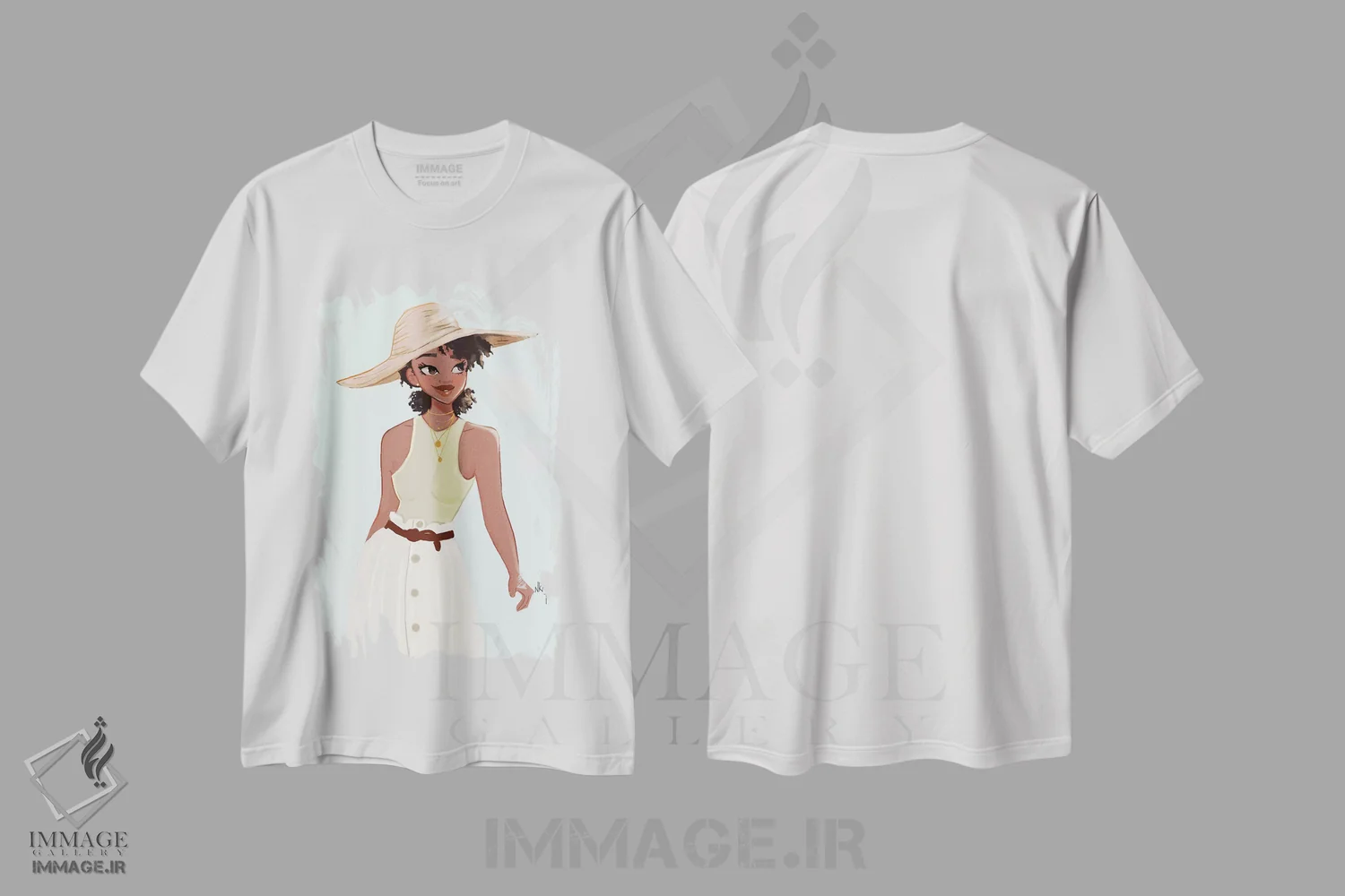 تیشرت سفید طرح دار تیا، هنر آمریکایی آفریقایی تبار اثر نیکل کوبی | immage.ir