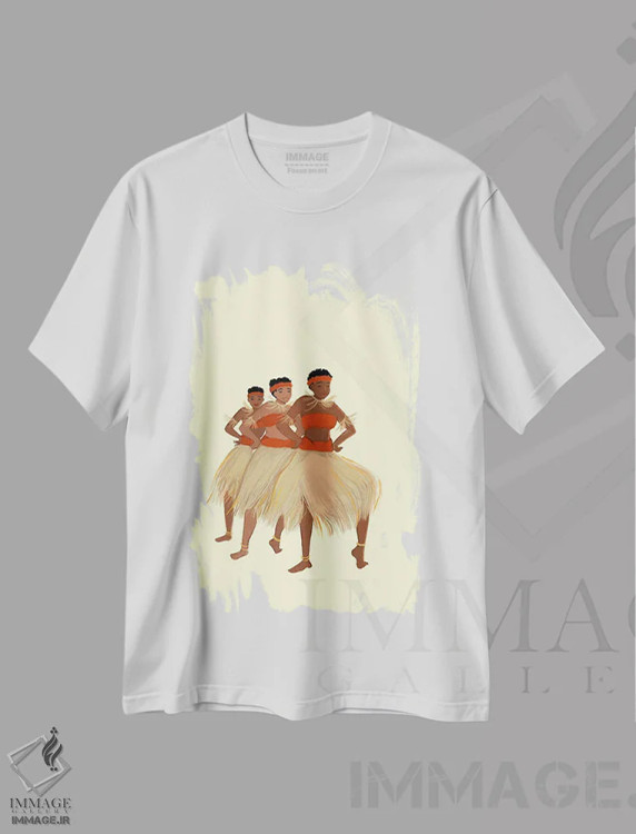 تیشرت سفید طرح دار رقصنده ها ۱۲، هنر آمریکایی آفریقایی تبار اثر نیکل کوبی | فروشگاه ایماژ