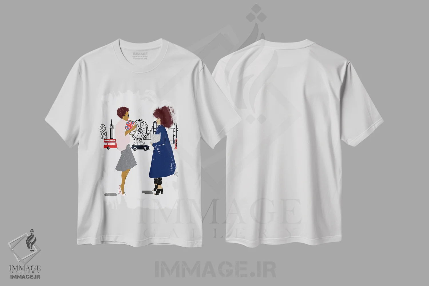 تیشرت سفید طرح دار لندن سیاه، هنر آمریکایی آفریقایی تبار اثر نیکل کوبی | فروشگاه ایماژ
