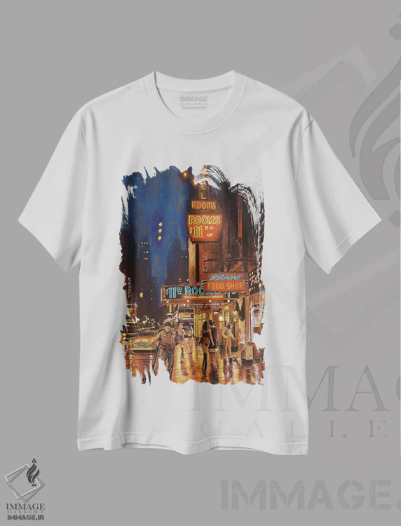 تیشرت سفید طرح دار راننده تاکسی، هنر فاخر معاصر اثر کیت اولشلگر | immage.ir