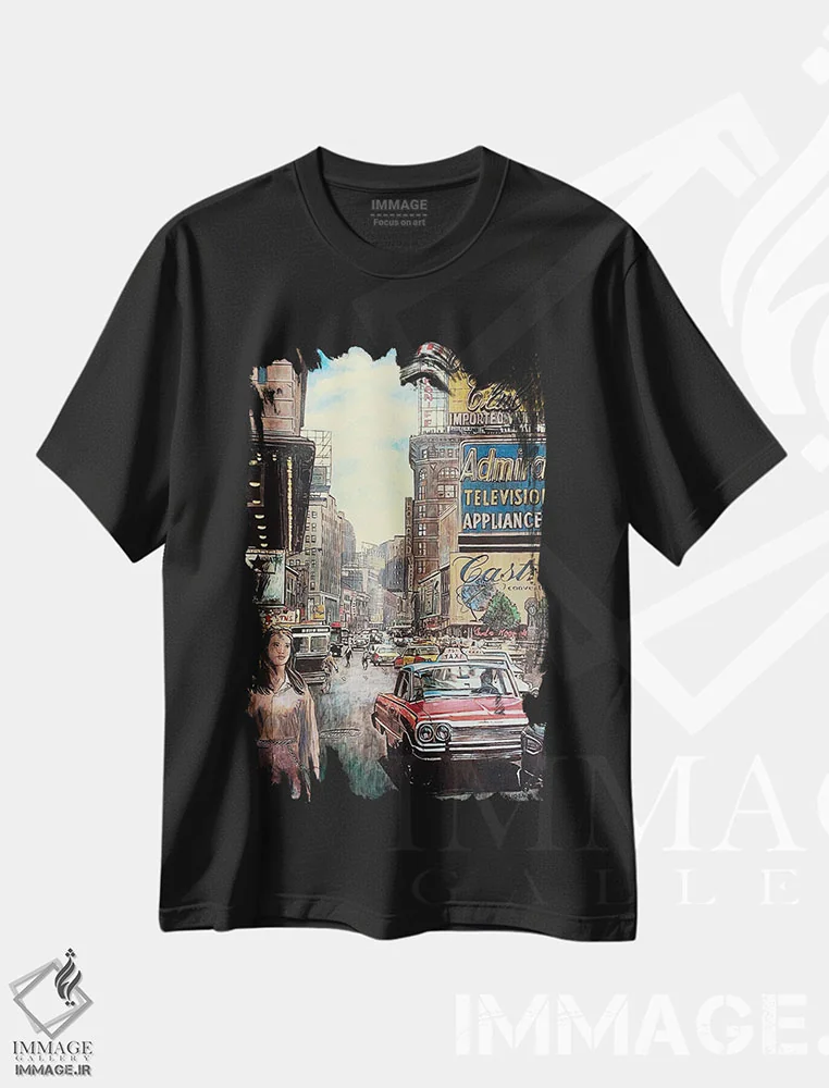 تیشرت مشکی طرح دار وسایل خانگی ادمیرال نیویورک، هنر فاخر معاصر اثر کیت اولشلگر | فروشگاه ایماژ