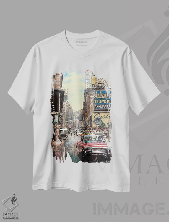 تیشرت سفید طرح دار وسایل خانگی ادمیرال نیویورک، هنر فاخر معاصر اثر کیت اولشلگر | immage.ir