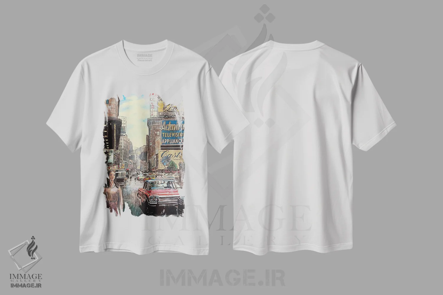 تیشرت سفید طرح دار وسایل خانگی ادمیرال نیویورک، هنر فاخر معاصر اثر کیت اولشلگر | immage.ir