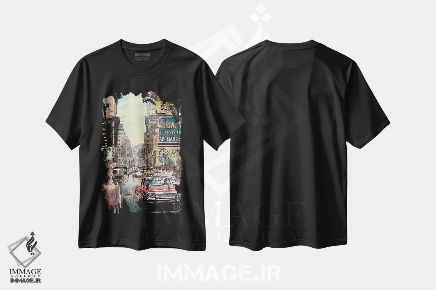 تیشرت مشکی طرح دار وسایل خانگی ادمیرال نیویورک، هنر فاخر معاصر اثر کیت اولشلگر | فروشگاه ایماژ