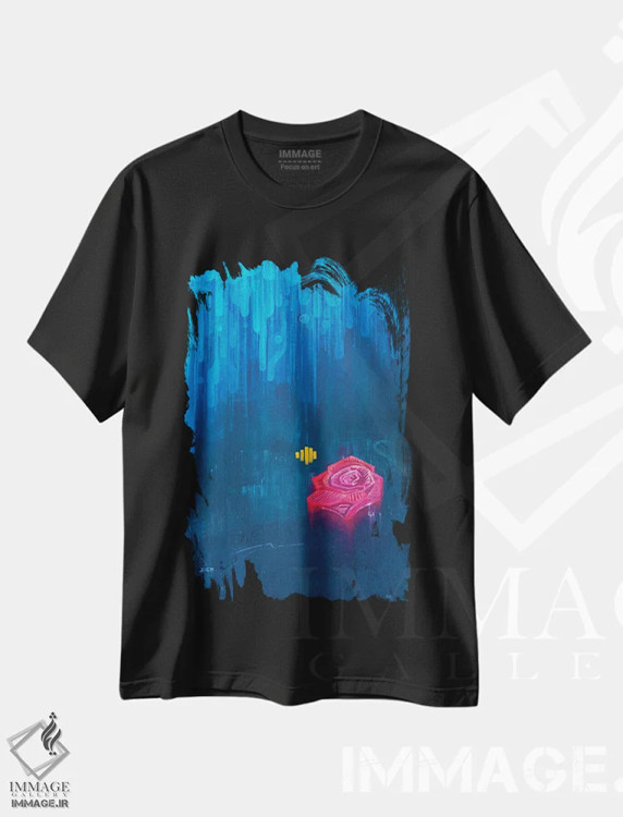 تیشرت مشکی طرح دار زنبور آرام ۲، آبستره اثر کولورمور | immage.ir