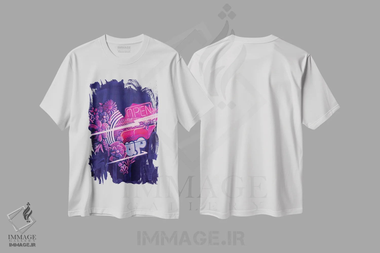 تیشرت سفید طرح دار شکوفه شجاع و جسور، مدیوم اثر کولورمور | فروشگاه ایماژ
