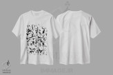تیشرت سفید طرح دار زندگی، آبستره اثر کوروش نژاد | immage.ir