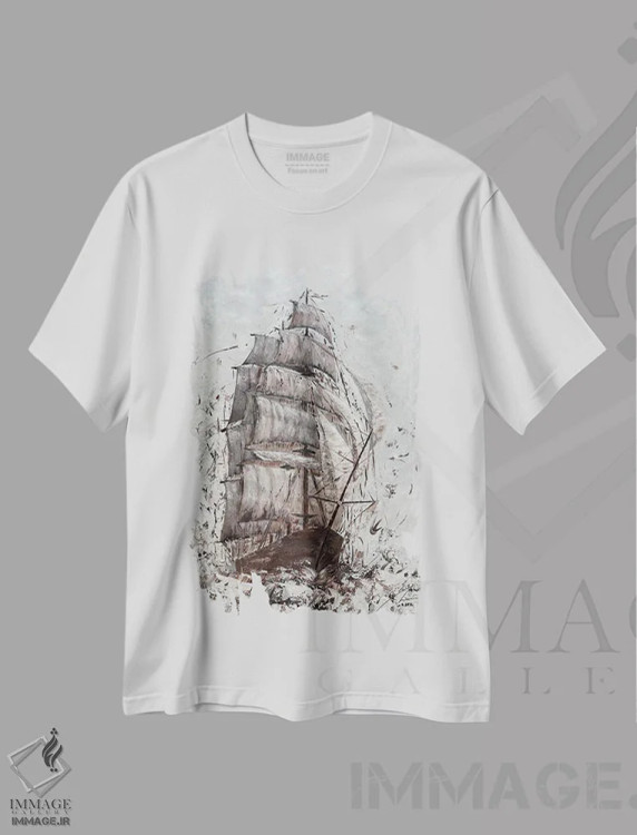 تیشرت سفید طرح دار آمریگو، هنر فاخر معاصر اثر کوروش نژاد | immage.ir